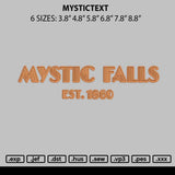 Mystictext Embroidery File 6 sizes