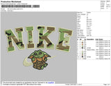 Nike Camo Baby Yoda Embroidery File 4 size