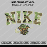 Nike Camo Baby Yoda Embroidery File 4 size