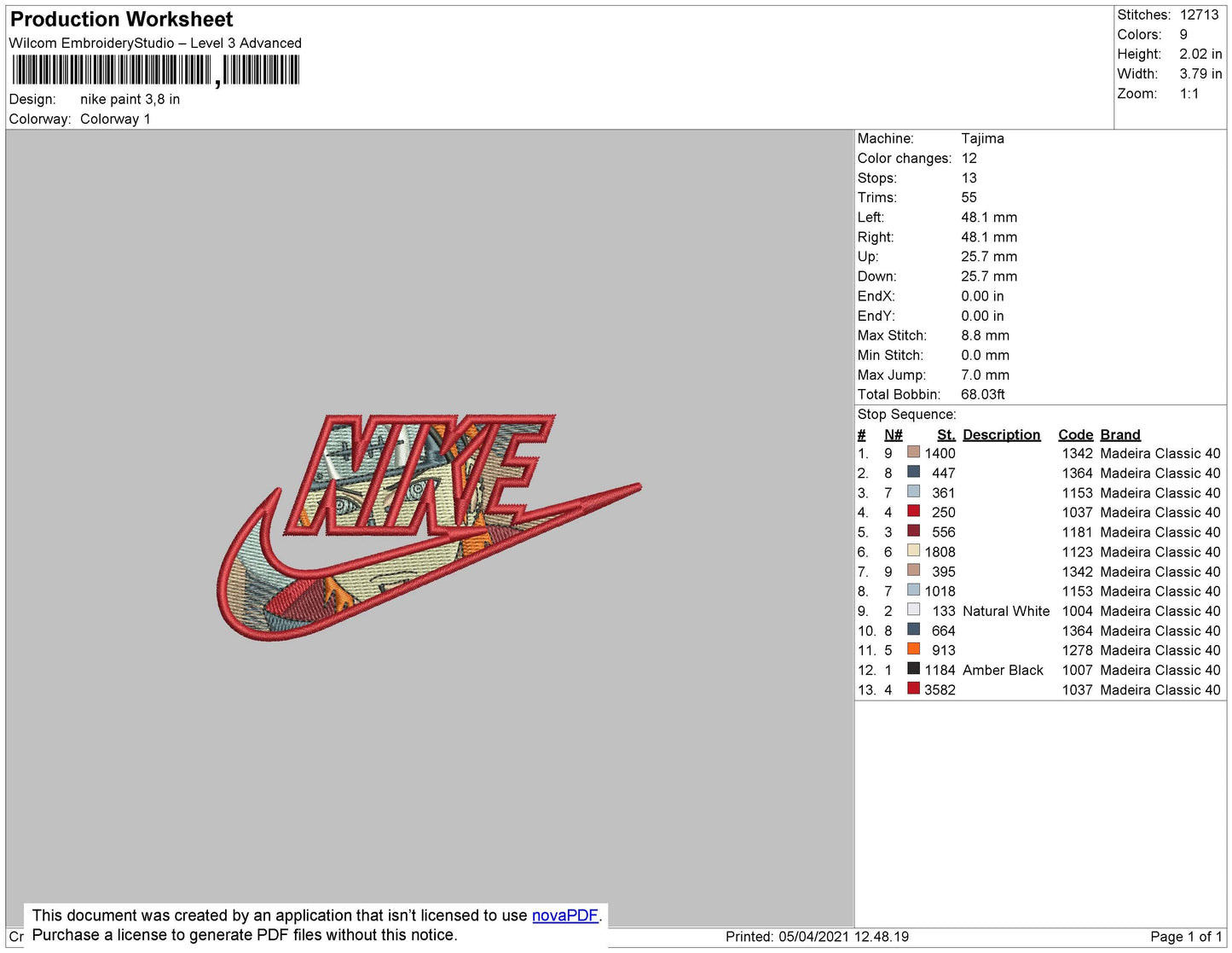 Nikr Pain Embroidery File 4 size