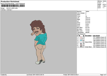 Man Cartoon 01 Embroidery File 6 sizes