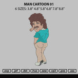 Man Cartoon 01 Embroidery File 6 sizes