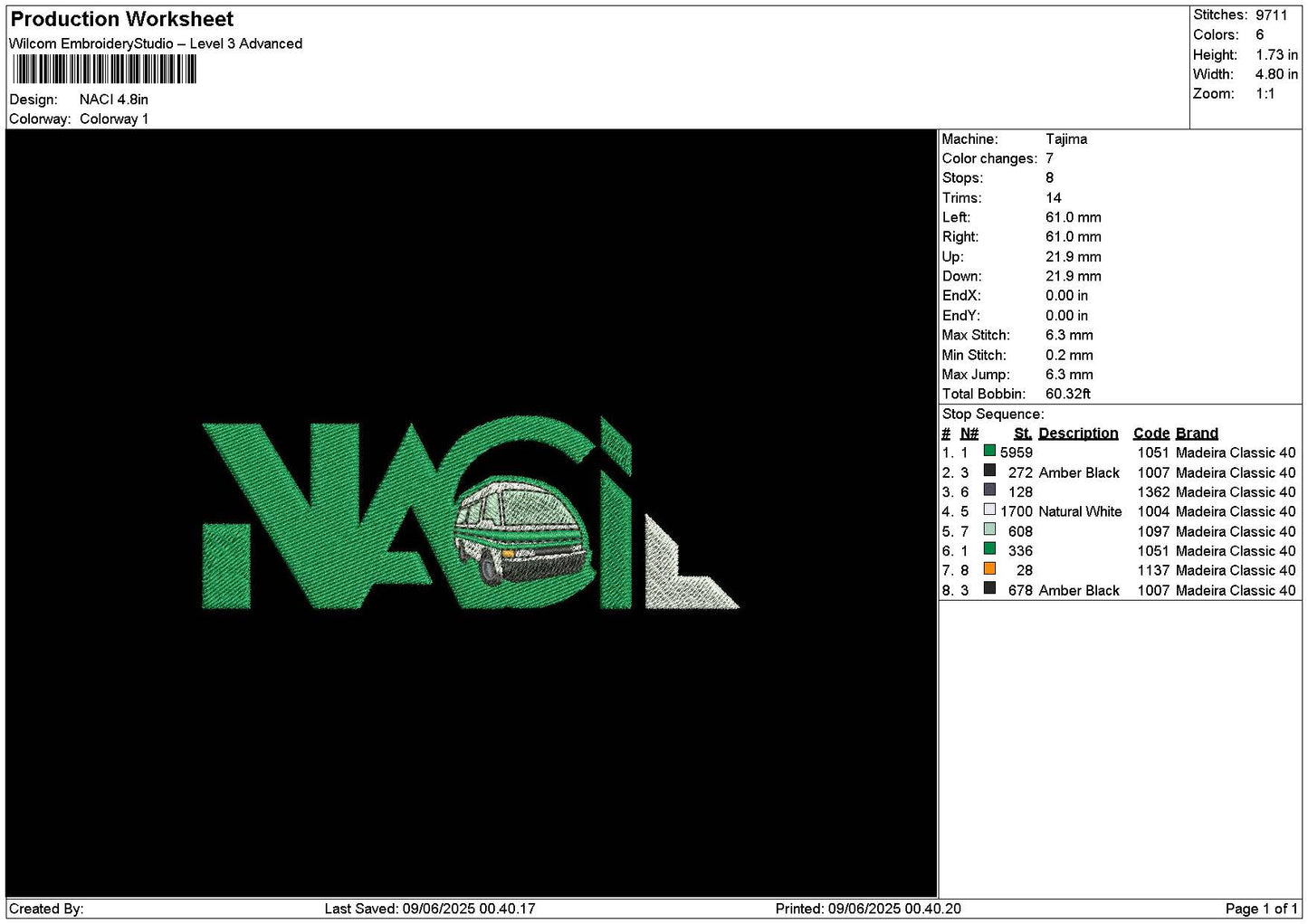 Nacitext Embroidery File 6 sizes