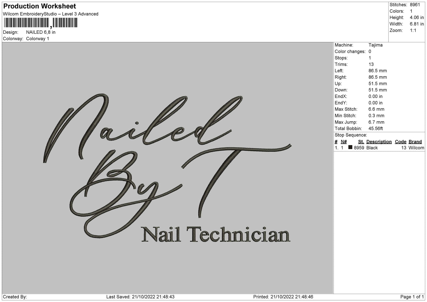 Nailed Embroiery File 6 sizes