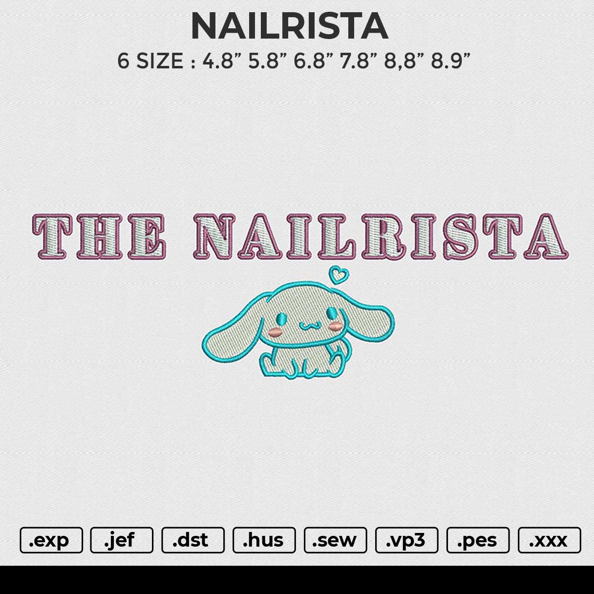 NAILRISTA Embroidery File 6 size