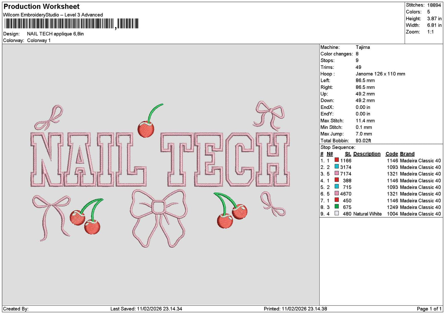 Nailtext App 1102 Embroidery File 6 sizes