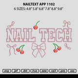 Nailtext App 1102 Embroidery File 6 sizes