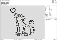 Nala Line Embroidery File 6 sizes
