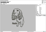 Nala Dog Embroidery File 6 sizes