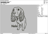 Nala Dog Embroidery File 6 sizes