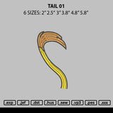 Tail 01 Embroidery File 6 sizes