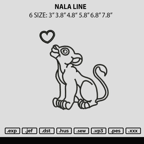 Nala Line Embroidery File 6 sizes