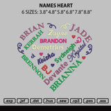 Names Heart 01 Embroidery File 6 sizes