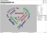 Names Heart 01 Embroidery File 6 sizes