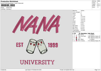 Nanatext Embroidery File 6 sizes