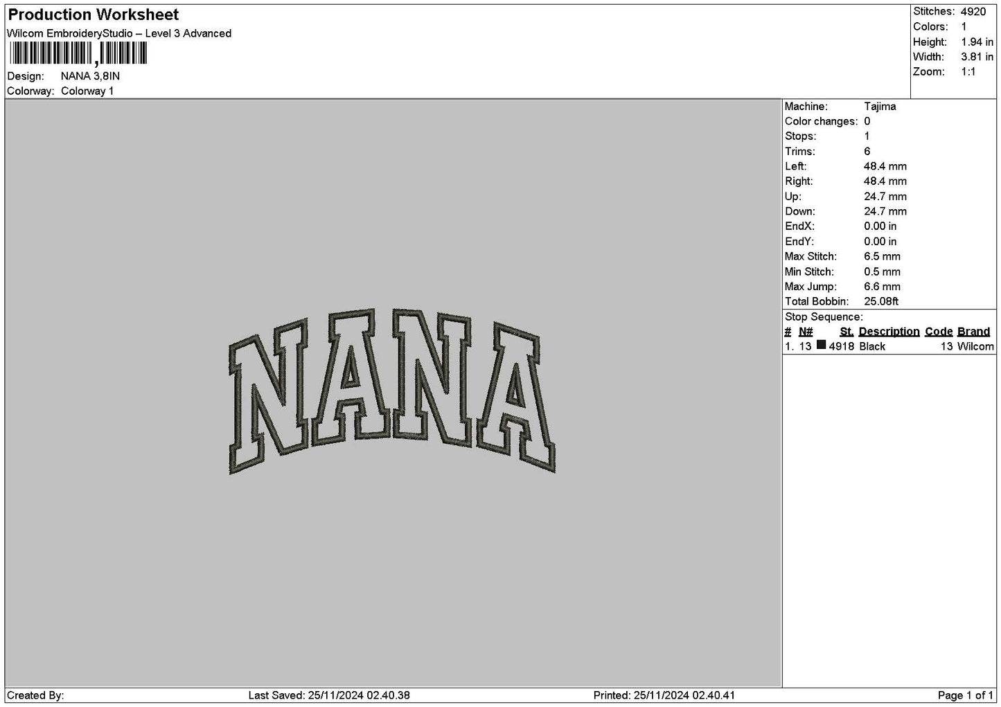 Ninanana Text Embroidery 2 Files