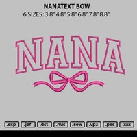 Nanatext Bow Embroidery File 6 sizes