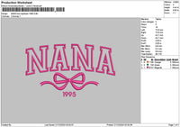 Nanatext bow App Embroidery File 6 sizes