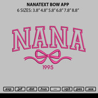 Nanatext bow App Embroidery File 6 sizes