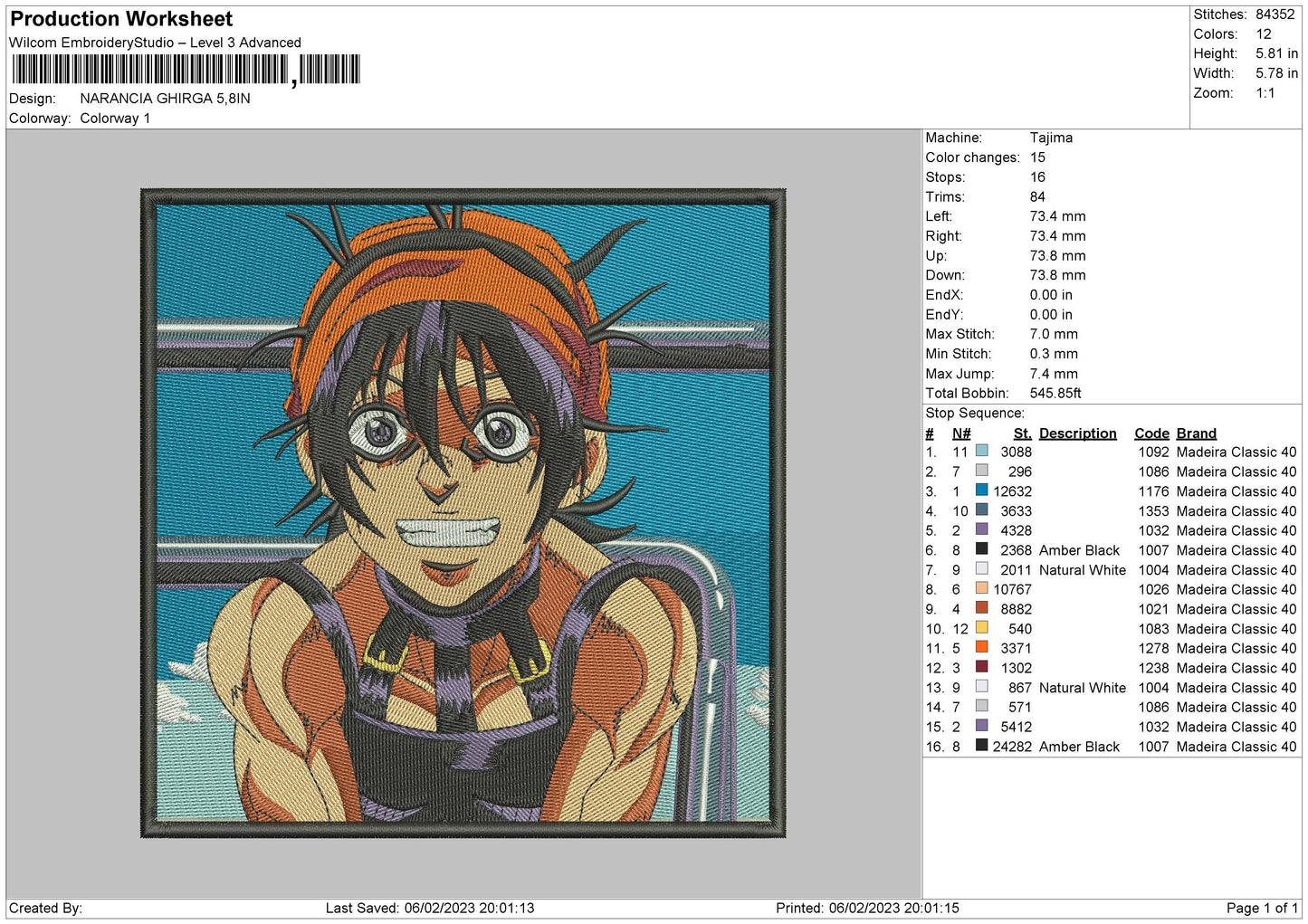 Narancia Box Embroidery File 6 sizes