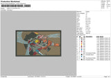 Naruto VS Pain Embroidery File 4 size