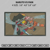 Naruto VS Pain Embroidery File 4 size