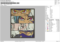 Naruto Rectangle Embroidery File 4 size