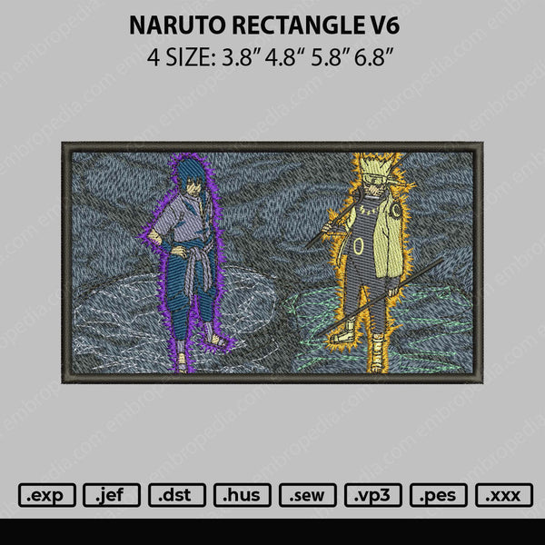 Naruto Rectangle V6 Embroidery File 4 size