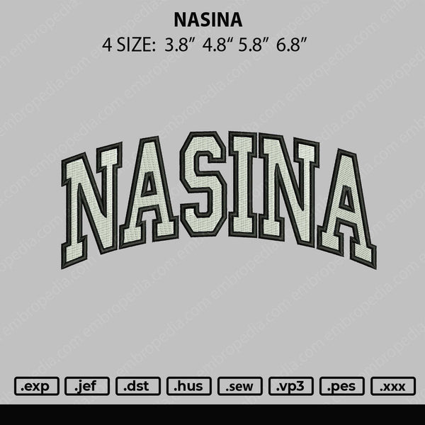 Nasina Nike Embroidery File 4 size
