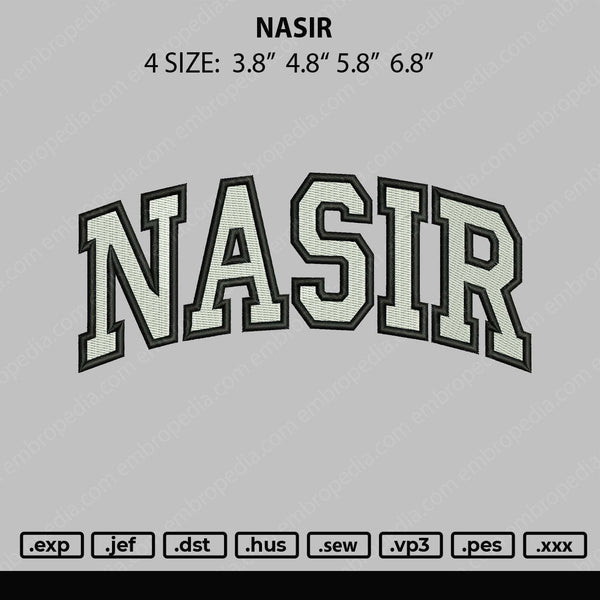 Nasir Nike Embroidery File 4 size