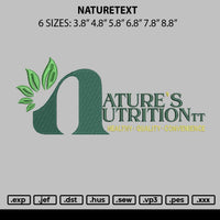 Naturetext Embroidery File 6 sizes