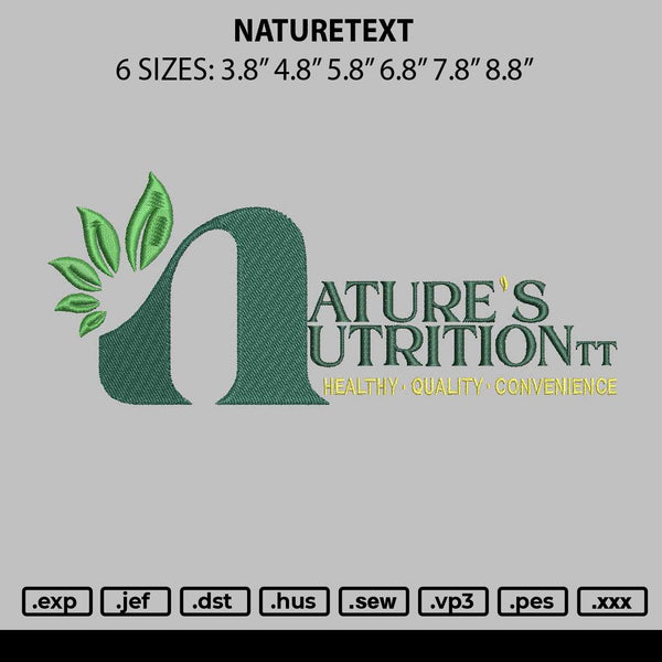 Naturetext Embroidery File 6 sizes