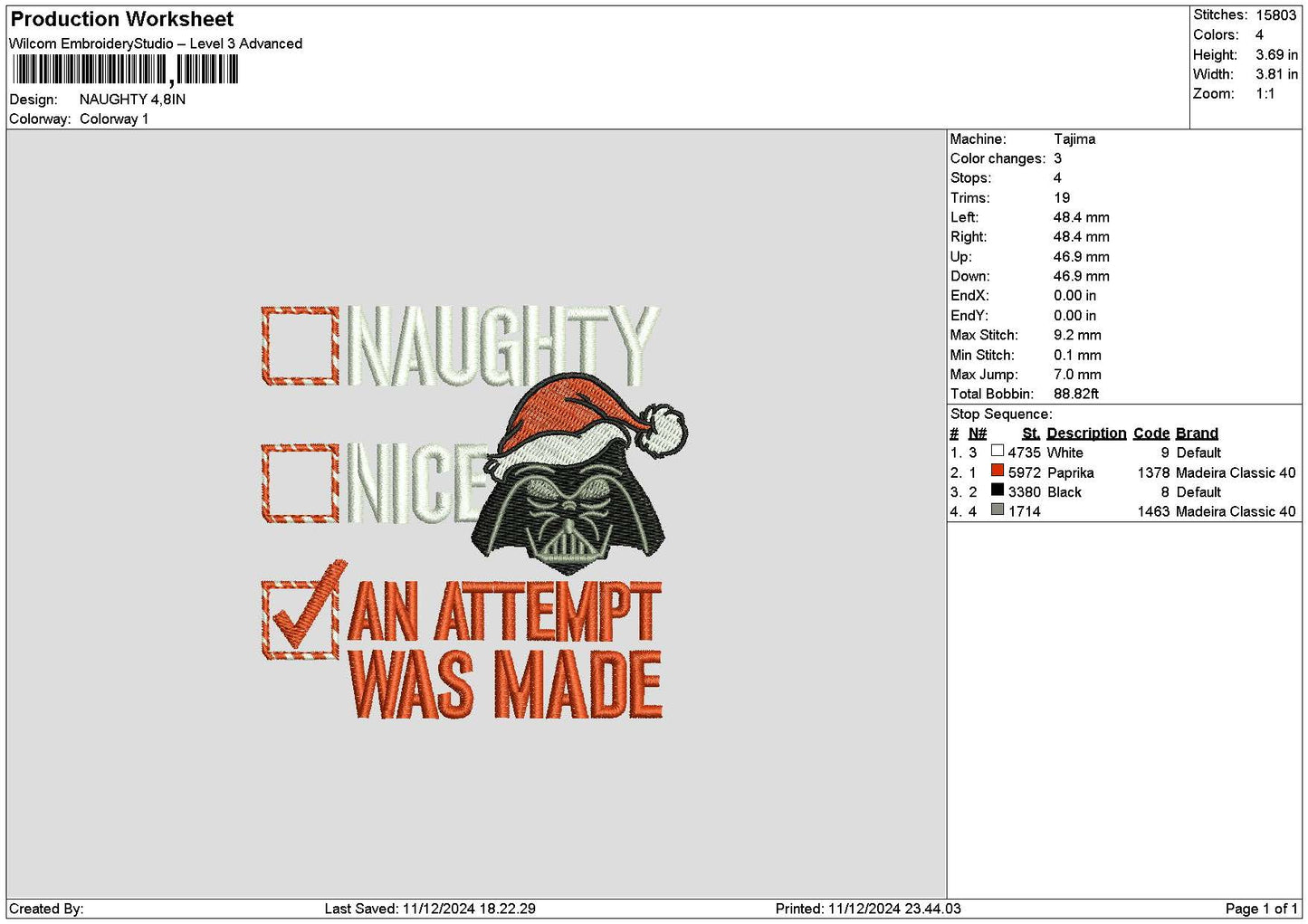 Naughtytext01 Embroidery File 6 sizes