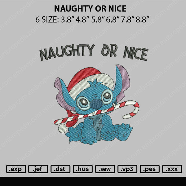 Naughty Or Nice Embroidery File 6 sizes