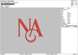 Na Text Embroidery File 6 sizes