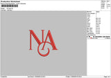 Na Text Embroidery File 6 sizes