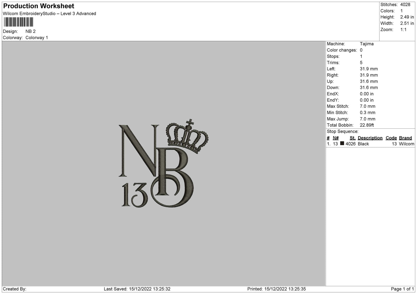 NB Embroidery File 6 sizes