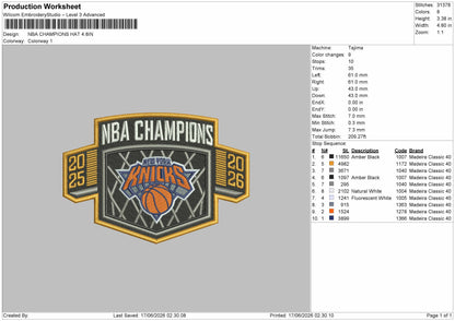 Championstext 1706 Embroidery File 6 sizes