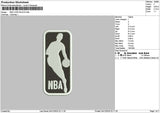 Nba Small Embroidery File 6 sizes