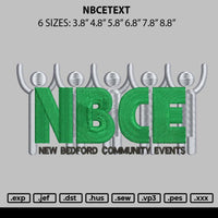 Nbcetext Embroidery File 6 sizes