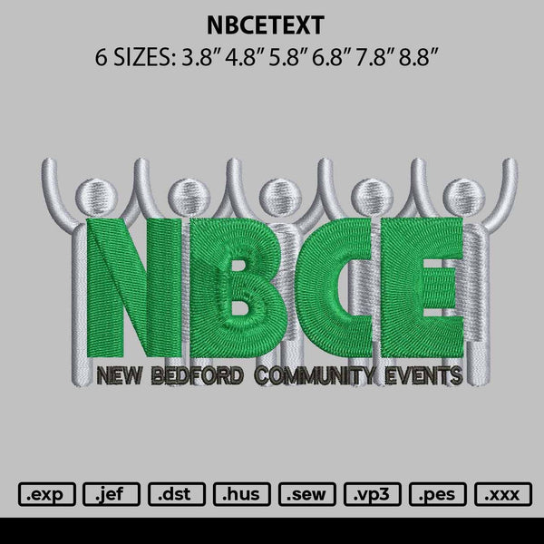 Nbcetext Embroidery File 6 sizes