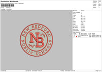 Nb School Embroidery File 6 sizes