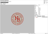 Nb School Embroidery File 6 sizes