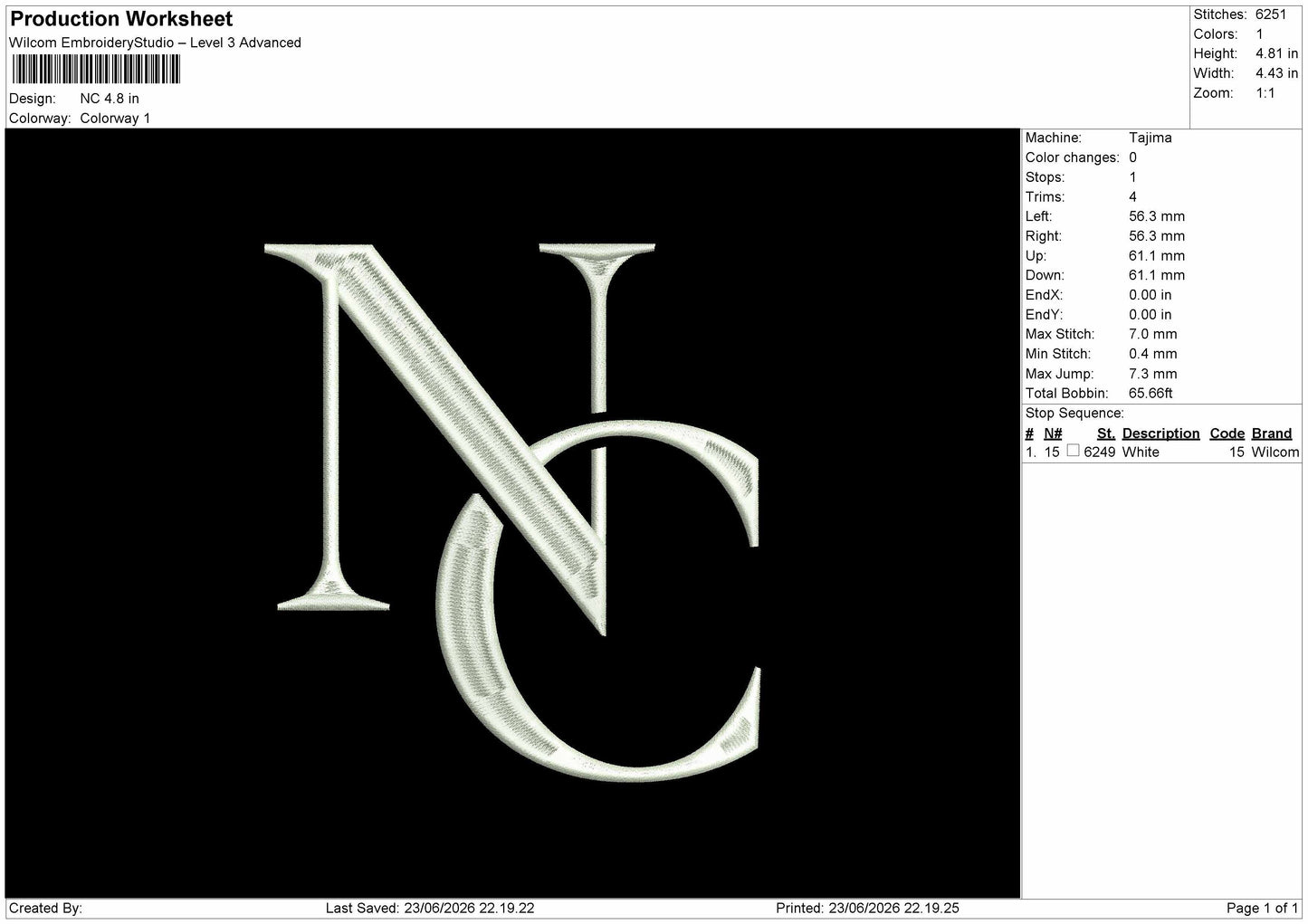 Nc Text Embroidery Machine Design File 6 sizes