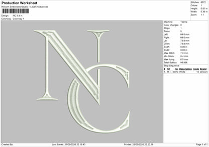 Nc Text Embroidery Machine Design File 6 sizes
