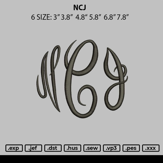 Ncj Embroidery File 6 sizes