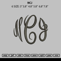 Ncj Embroidery File 6 sizes