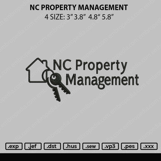 NC Property Management Embroidery File 4 size