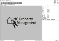 NC Property Management Embroidery File 4 size