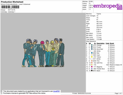 NCT Embroidery File 4 size